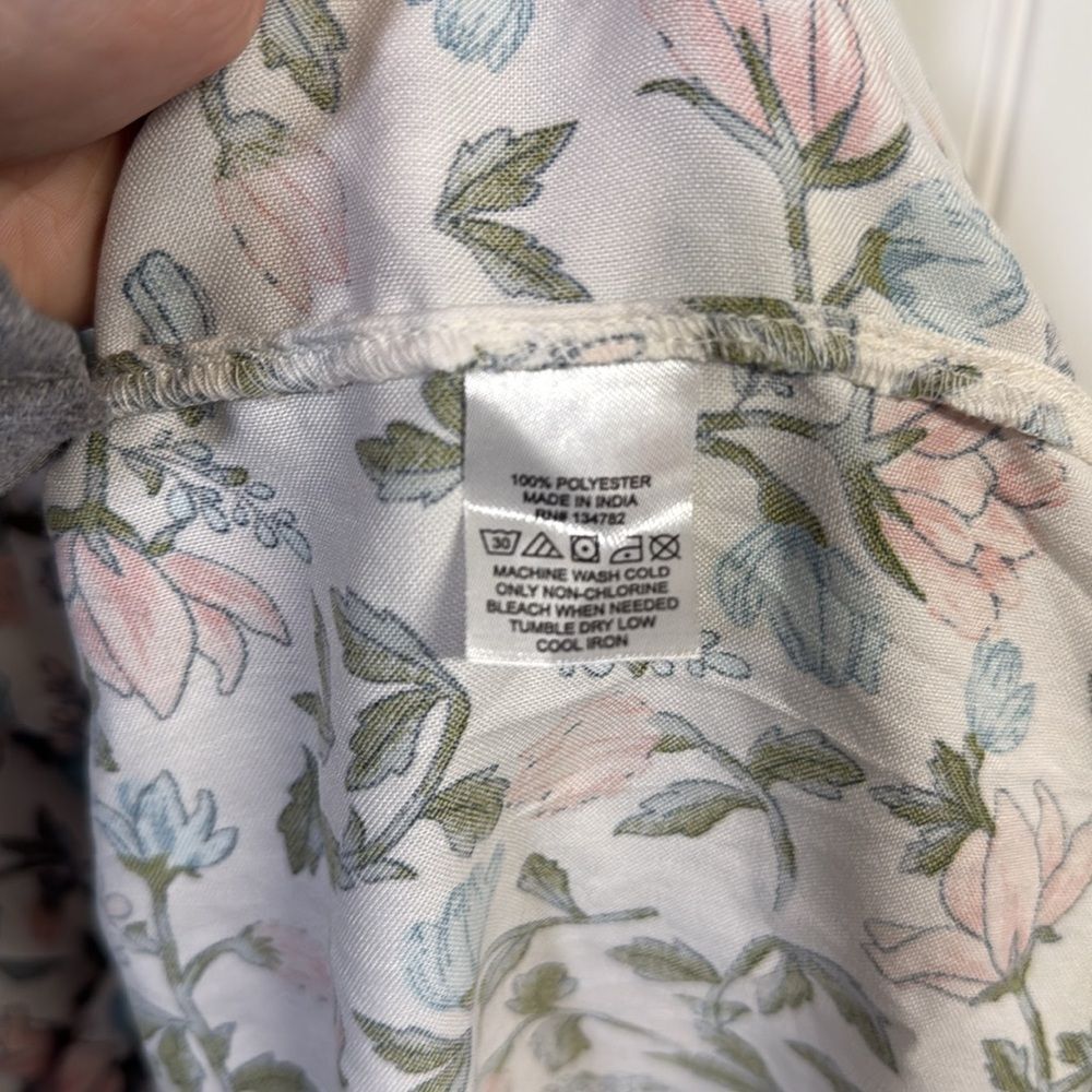 NWT GOGO Time To Bloom Floral White Cap Sleeve Midi Dress Ruched Tiered - Picture 7 of 9